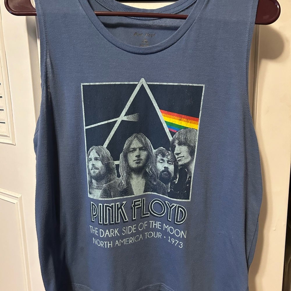 Blue Pink Floyd Graphic Tank Top